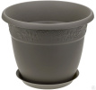 Кашпо Рябина 1,4л d160 c подставкой серый арт.М3053