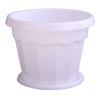 Кашпо Гармония 0,7л с поддоном белое (1)М1408 