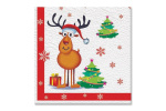 Салфетки бумажные Belux 75шт Новогодние олени (32)