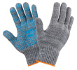 Перчатки хлопчатобумажные люкс ПВХ 7,5 класс 5-нитей серые  (10/200)5-75-ЛЮ-СЕР