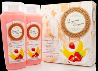 Набор Загадочная Скарлет(гель для душа 250мл+жидкое мыло 250мл) банан/клубника(1)