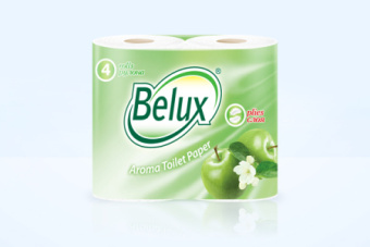 Туалетная бумага Белюкс арома 4шт 2-х слойная яблоко (12) 902