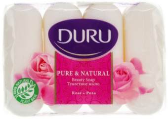 Мыло-крем туалетное 4шт*85г Дуру экопак Роза(24)